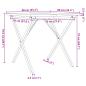 Preview: Esstisch X-Gestell 90x90x75,5 Massivholz Kiefer und Gusseisen