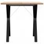 Preview: Esstisch Y-Gestell 80x80x75,5 cm Massivholz Kiefer & Gusseisen