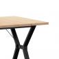 Preview: Esstisch Y-Gestell 80x80x75,5 cm Massivholz Kiefer & Gusseisen