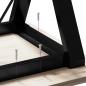 Preview: Esstisch Y-Gestell 80x80x75,5 cm Massivholz Kiefer & Gusseisen