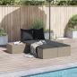 Preview: ARDEBO.de - Doppel-Sonnenliege mit Kissen Hellgrau Poly Rattan