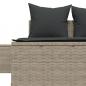 Preview: Doppel-Sonnenliege mit Kissen Hellgrau Poly Rattan