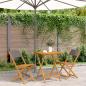 Preview: ARDEBO.de - 3-tlg. Bistro-Set Anthrazit Stoff und Massivholz