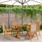Preview: ARDEBO.de - Gartenstühle Verstellbar 4 Stk. Taupe Stoff und Massivholz