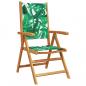Preview: Gartenstühle Verstellbar 4 Stk. Grün Stoff und Massivholz