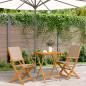 Preview: ARDEBO.de - 3-tlg. Bistro-Set Taupe Stoff und Massivholz