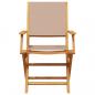 Preview: 3-tlg. Bistro-Set Taupe Stoff und Massivholz