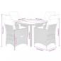 Preview: 5-tlg. Garten-Essgruppe mit Kissen Schwarz Poly Rattan