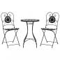 Preview: Mosaik-Bistro-Set Schwarz und Weiß Eisen und Keramik