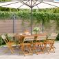 Preview: ARDEBO.de - Gartenstühle 8 Stk. Klappbar Beige Poly Rattan & Massivholz