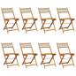 Preview: Gartenstühle 8 Stk. Klappbar Beige Poly Rattan & Massivholz