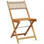 Preview: Gartenstühle 8 Stk. Klappbar Beige Poly Rattan & Massivholz