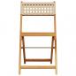 Preview: Gartenstühle 8 Stk. Klappbar Beige Poly Rattan & Massivholz