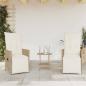 Preview: 3-tlg. Bistro-Set mit Kissen Beige Poly Rattan