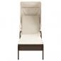 Preview: Sonnenliegen 2 Stk. mit Dach und Tisch Braun Poly Rattan