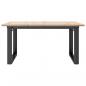Preview: Couchtisch O-Gestell 90x90x45cm Massivholz Kiefer und Gusseisen