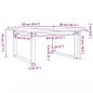 Preview: Couchtisch O-Gestell 90x90x45cm Massivholz Kiefer und Gusseisen