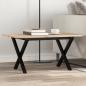 Preview: ARDEBO.de - Couchtisch X-Gestell 80x50x40cm Massivholz Kiefer und Gusseisen