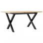 Preview: Couchtisch X-Gestell 80x50x40cm Massivholz Kiefer und Gusseisen