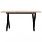 Preview: Couchtisch X-Gestell 80x50x40cm Massivholz Kiefer und Gusseisen
