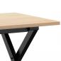 Preview: Couchtisch X-Gestell 80x50x40cm Massivholz Kiefer und Gusseisen