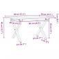 Preview: Couchtisch X-Gestell 80x50x40cm Massivholz Kiefer und Gusseisen