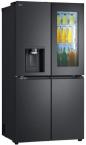 Preview: LG GMG960EVJE Stand Side-by-Side Kombination, 91,4 cm breit, 638 L, Total No Frost, Eis-, Crushed Ice- und Wasserspender, ThinQ (WLAN), Festwasseranschluss, Essence Black Steel