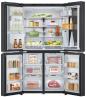 Preview: LG GMG960EVJE Stand Side-by-Side Kombination, 91,4 cm breit, 638 L, Total No Frost, Eis-, Crushed Ice- und Wasserspender, ThinQ (WLAN), Festwasseranschluss, Essence Black Steel