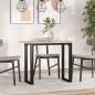 Preview: Esstisch O-Gestell 100x50x75,5 cm Massivholz Kiefer & Gusseisen