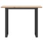 Preview: Esstisch O-Gestell 100x50x75,5 cm Massivholz Kiefer & Gusseisen