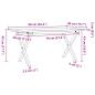 Preview: Couchtisch X-Gestell 90x40x45cm Massivholz Kiefer und Gusseisen