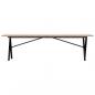 Preview: Couchtisch X-Gestell 160x40x45 cm Massivholz Kiefer & Gusseisen