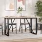 Preview: ARDEBO.de - Esstisch O-Gestell 160x80x75,5 cm Massivholz Kiefer & Gusseisen