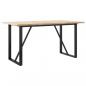 Preview: Esstisch O-Gestell 160x80x75,5 cm Massivholz Kiefer & Gusseisen