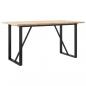 Preview: Esstisch O-Gestell 160x80x75,5 cm Massivholz Kiefer & Gusseisen