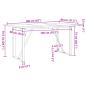 Preview: Esstisch O-Gestell 160x80x75,5 cm Massivholz Kiefer & Gusseisen