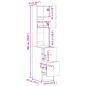 Preview: Küchenschrank Grau Sonoma 35x50x180 cm Holzwerkstoff