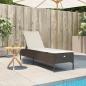 Preview: Sonnenliege mit Auflage Braun Poly Rattan