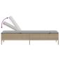 Preview: Sonnenliege mit Auflage Beige Poly Rattan