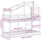 Preview: Etagenbett mit Dach Wachsbraun 80x200 cm Massivholz Kiefer