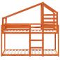 Preview: Etagenbett mit Dach Wachsbraun 80x200 cm Massivholz Kiefer