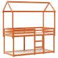 Preview: Etagenbett mit Dach Wachsbraun 80x200 cm Massivholz Kiefer