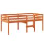 Preview: Hochbett mit Dach Wachsbraun 80x200 cm Massivholz Kiefer