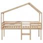 Preview: Hochbett mit Dach 90x190 cm Massivholz Kiefer