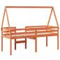 Preview: Hochbett mit Dach Wachsbraun 90x190 cm Massivholz Kiefer