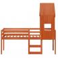 Preview: Hochbett mit Dach Wachsbraun 90x190 cm Massivholz Kiefer