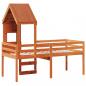 Preview: Hochbett mit Dach Wachsbraun 90x190 cm Massivholz Kiefer