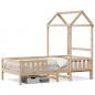 Preview: ARDEBO.de - Massivholzbett mit Dach 75x190 cm Kiefer