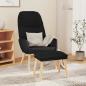 Preview: ARDEBO.de - Relaxsessel mit Hocker Schwarz Stoff