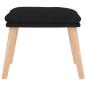 Preview: Relaxsessel mit Hocker Schwarz Stoff